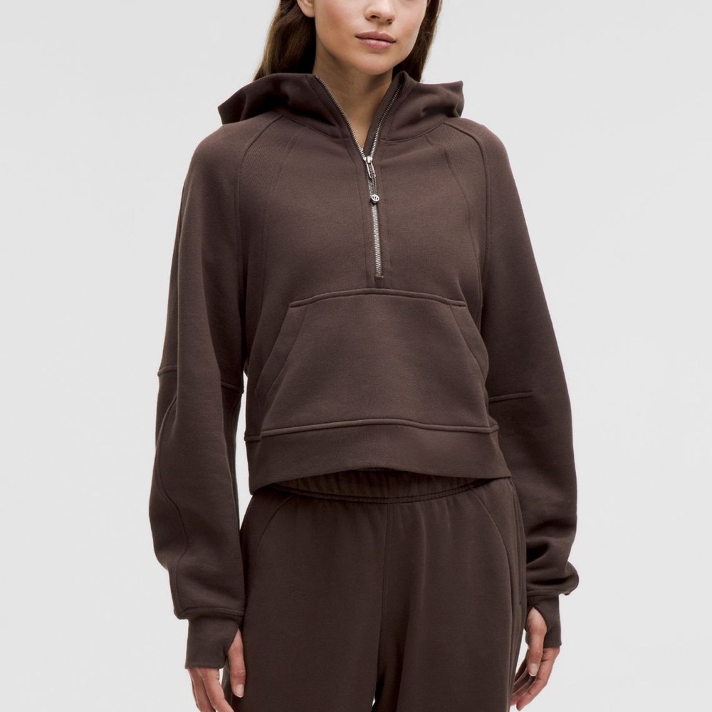 Lululemon Scuba half zip hoodie in espresso
